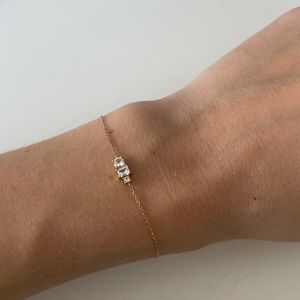 Mejuri White Sapphire Trio Bracelet